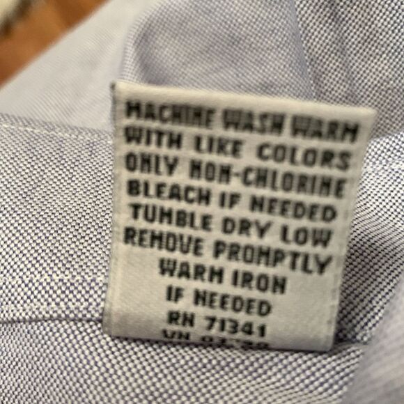 L.L. Bean Blue Casual Button Down Pocket Cotton Men’s Dress Shirt Size 17,5/35 - Picture 10 of 10